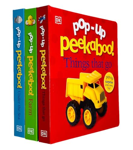 Pop-Up Peekaboo! 3 Book Collection by DK – Includes Things That Go, Under The Sea & Farm | Interactive Pop-Up Baby Books, Fun Learning for Toddlers