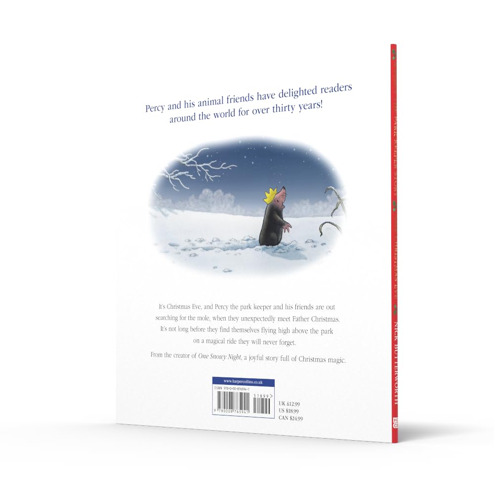 One Christmas Eve by Nick Butterworth | A Percy the Park Keeper Christmas Storybook | Festive Hardcover Picture Book & Christmas Gift for Children