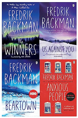 Fredrik Backman Beartown Series 4-Book Set – The Winners, Us Against You, Beartown, Anxious People | Fiction, Drama, Bestsellers, Emotional Stories