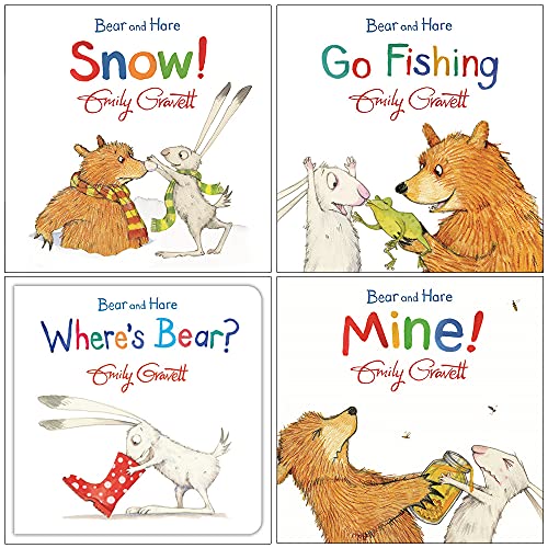Bear and Hare Series 4 Books Collection Set by Emily Gravett |Children's Picture & Board Books |Animal Stories, Friendship, Adventure & Early Learning