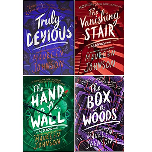 Truly Devious Series Book Set by Maureen Johnson – 4 Book Collection(Truly Devious, The Vanishing Stair, The Hand on the Wall, The Box in the Woods)