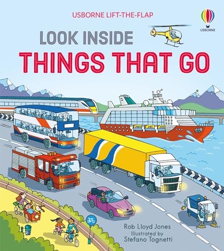 Look Inside Things That Go -Usborne Lift-the-Flap Book About Vehicles, Cars, Trucks & More