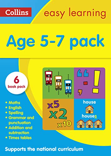 Collins Easy Learning Starter Set (Ages 5–7) – KS1 Educational Books | Fun Home Learning, Literacy, Phonics, Numbers, Writing, Math, Workbooks