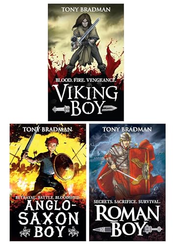 Viking Boy Series by Tony Bradman Series Illustrated 3 Books Collection Set (Viking Boy, Anglo-Saxon Boy and Roman Boy) | Paperback
