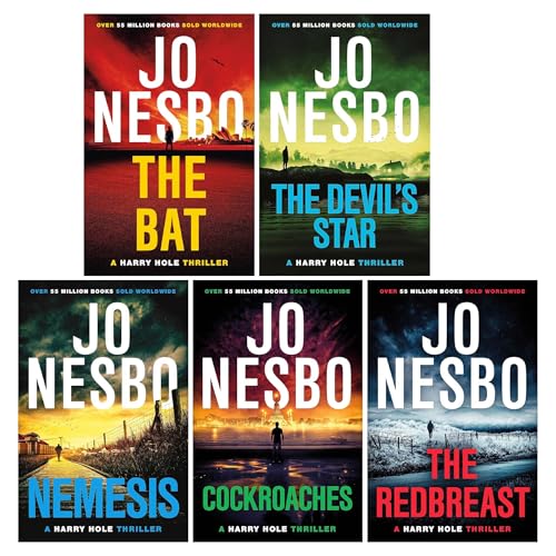 Harry Hole Series 1-5 Books Collection Set By Jo Nesbo (The Bat, Cockroaches, The Redbreast, Nemesis and The Devil's Star)