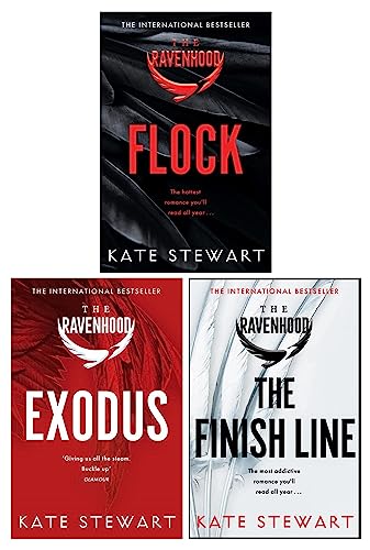 The Ravenhood Series by Kate Stewart 3 Books Collection Set | Flock, Exodus, The Finish Line | Bestselling Fiction, Suspense & Adventure Book Set