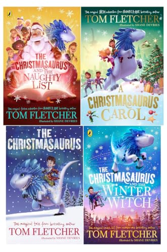 The Christmasaurus 4 Books Collection Set by Tom Fletcher (Christmasaurus Carol, The Christmasaurus, The Naughty List, The Winter Witch)
