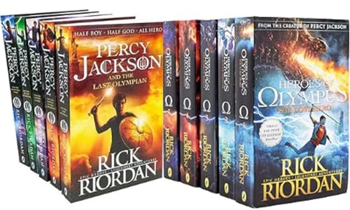 Rick Riordan Percy Jackson and Heroes of Olympus 10 Book Set (The Lightning Thief, The Last Olympian, The Titan's Curse, The Sea of Monsters, The Battle of the Labyrinth, The Lost Hero and more)