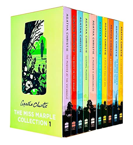 Miss Marple Mysteries Series Books 1-10 Collection Set by Agatha Christie (The Murder at the Vicarage, The Body in the Library, The Moving Finger, Sleeping Murder, A Pocket Full of Rye & More)