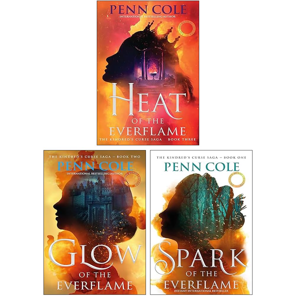 The Kindred's Curse Saga Collection 3 Books Set By Penn Cole(Glow of the Everflame, Spark of the Everflame and Heat of the Everflame)