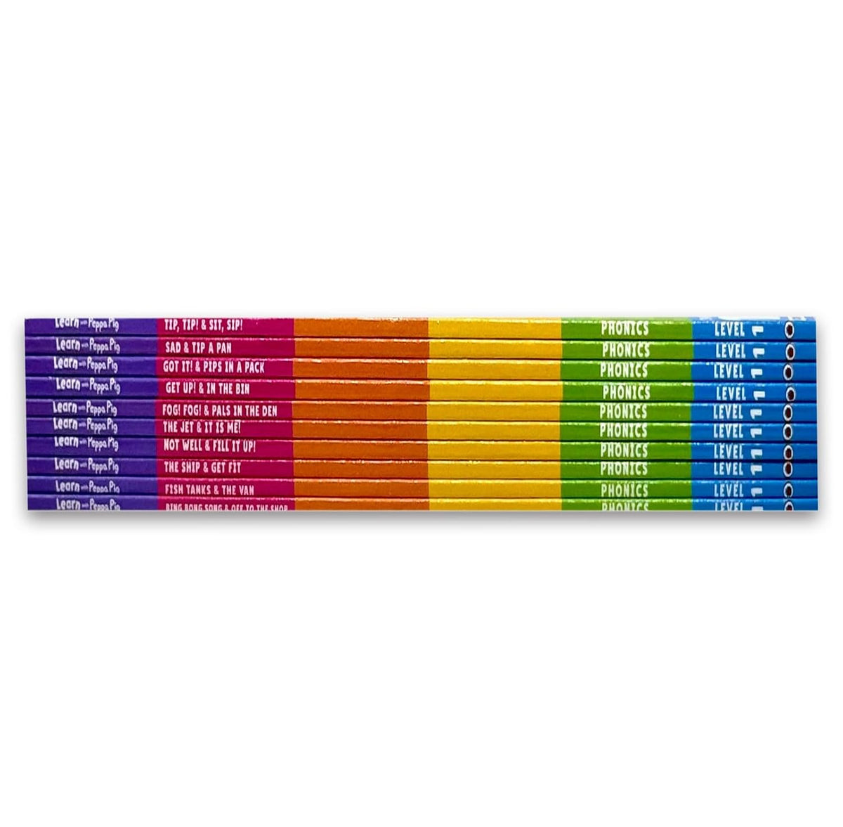 Learn with Peppa Phonics Level 1: 10 Books Collection Set By Peppa Pig (Tip Tip and Sit Sip, Sad and Tip a Pan, Got It! and Pips in a Pack, Get Up! and In the Bin, Fog! Fog! and In the Den & More)