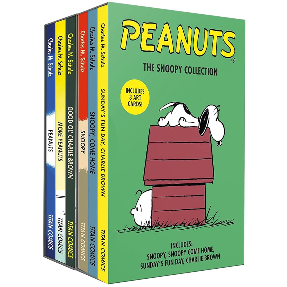 Charles M Schulz Peanuts Collection 6 Book Box Set – Peanuts, Snoopy, Charlie Brown Comics – Classic Illustrated Kids Series, Humor & Nostalgic Reading