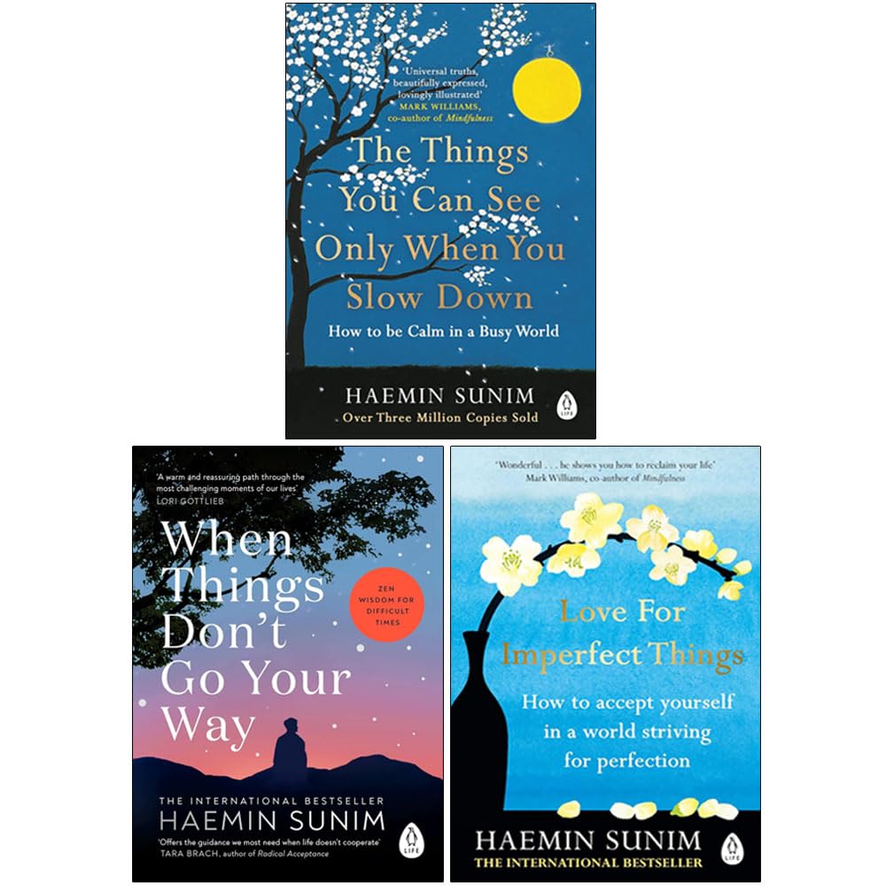 Haemin Sunim Collection 3 Books Set (The Things You Can See Only When You Slow Down, When Things Don't Go Your Way, Love for Imperfect Things) | Paperback