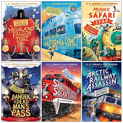 Adventures on Trains Series 6 Books Collection Set by M.G. Leonard & Sam Sedgman | Mystery, Thrilling Railway Adventures, Kids Fiction, 12+ Years