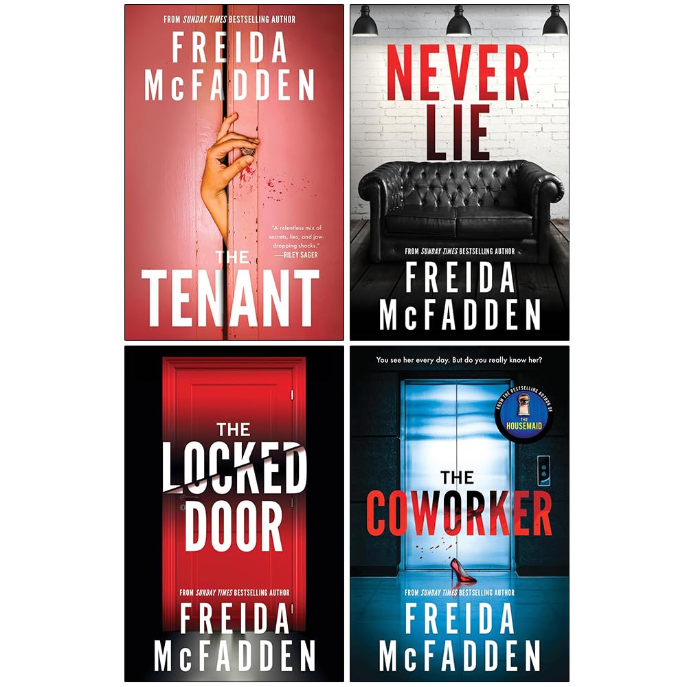 Freida McFadden Collection 4 Books Set (The Tenant, Never Lie, The Locked Door and The Coworker)