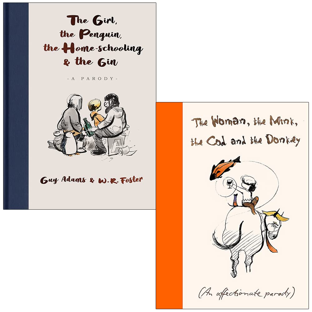 The Girl the Penguin the Home-Schooling and the Gin By Guy Adams and The Woman the Mink the Cod and the Donkey By Margerie Swash 2 Books Collection Set