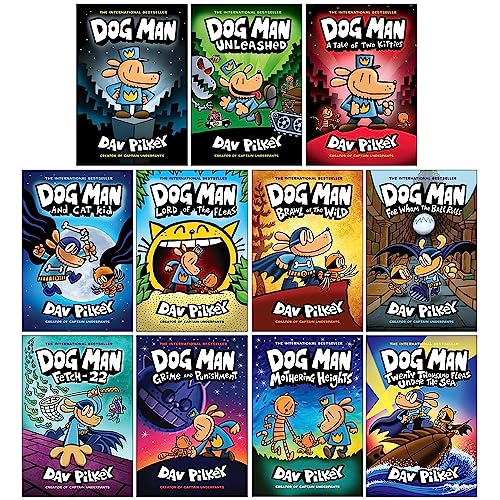 Dog Man Series by Dav Pilkey - 11 Books Box Set Collection (Hardback) for Kids Ages 7+, Unleashed, Tale of Two Kitties, Cat Kid, Lord of the Fleas
