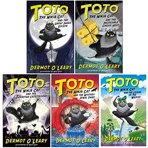 Toto the Ninja Cat 5 Book Collection by Dermot O'Leary| Mystery Jewel Thief, Legend of the Wildcat, Snake Escape & More |Fun Adventure & Heist Stories