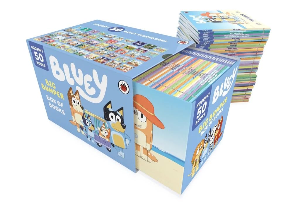 Bluey Bumper Box of Books 50 Books Collection Set | Children's Storybooks | Fun Adventures with Bluey, Bingo & Family