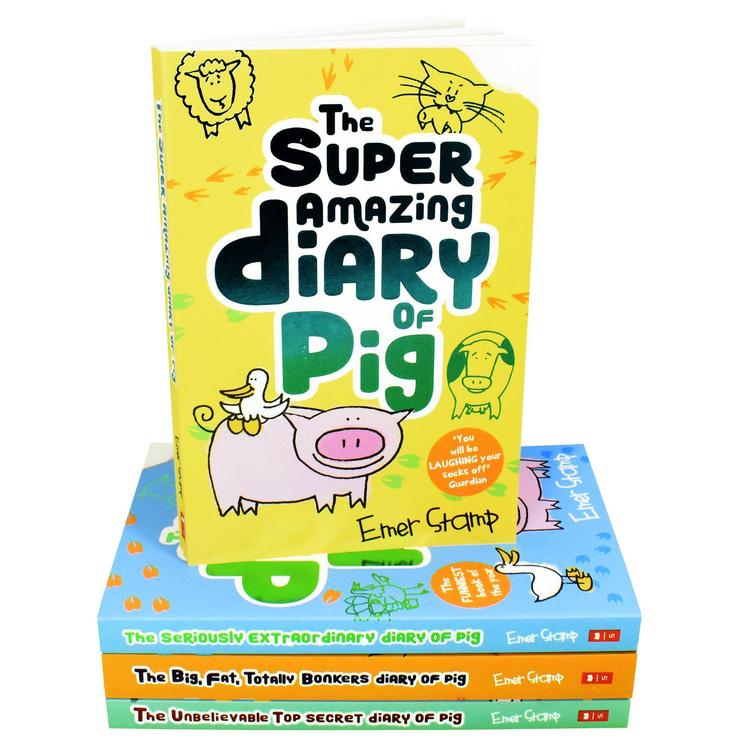 Emer Stamp 4-Book Collection – The Seriously Extraordinary Diary of Pig | Fun & Humorous Children's Fiction, Adventure & Animal Stories for Kids