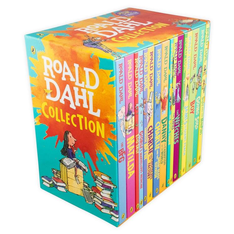 Roald Dahl Collection 16 Book Set – BFG, Matilda, Witches, Twits – Classic Children's Fiction, Kids Adventure Book Age 8+, Bedtime & Fun Reading