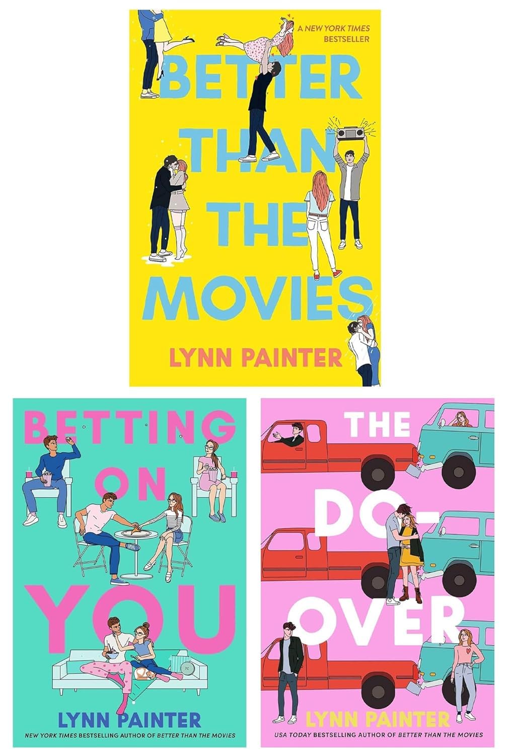 Lynn Painter 3 Book Collection Set | Young Adult Romance Fiction – Better Than the Movies, The Do-Over, Betting on You(Bestselling Novels)