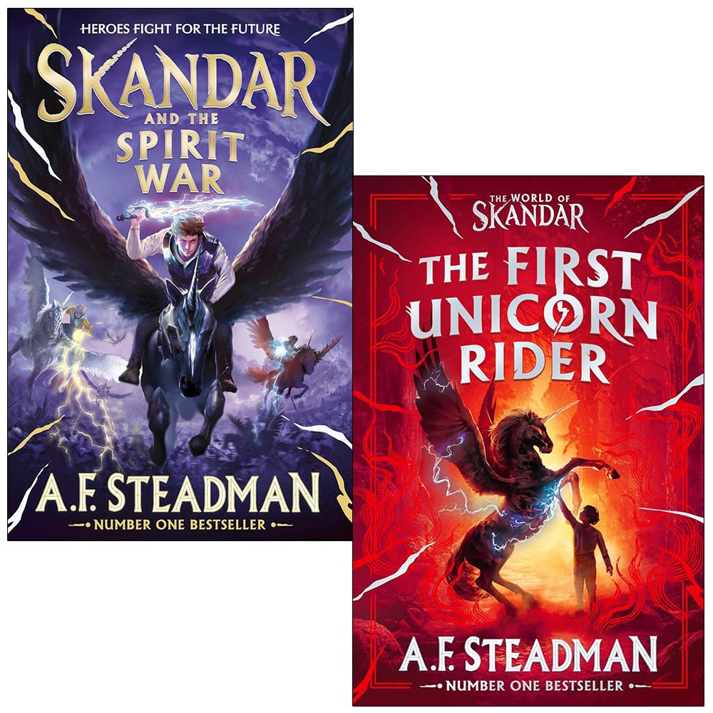 Skandar Series 2 Books Collection Set By A.F. Steadman (Skandar and the Spirit War and World of Skandar The First Unicorn Rider)