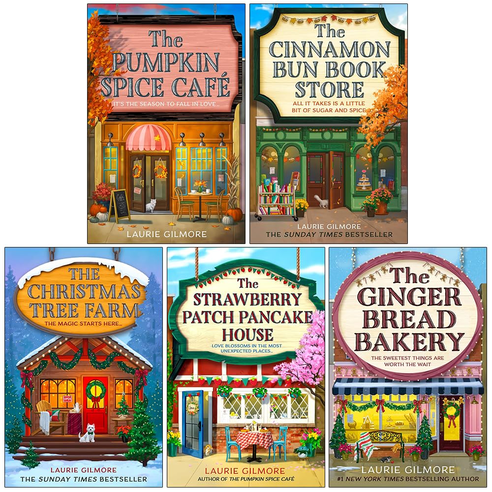 Dream Harbor Series 5 Books Collection Set By Laurie Gilmore (The Pumpkin Spice Café, The Cinnamon Bun Book Store, The Christmas Tree Farm, Strawberry Patch Pancake House and Gingerbread Bakery)