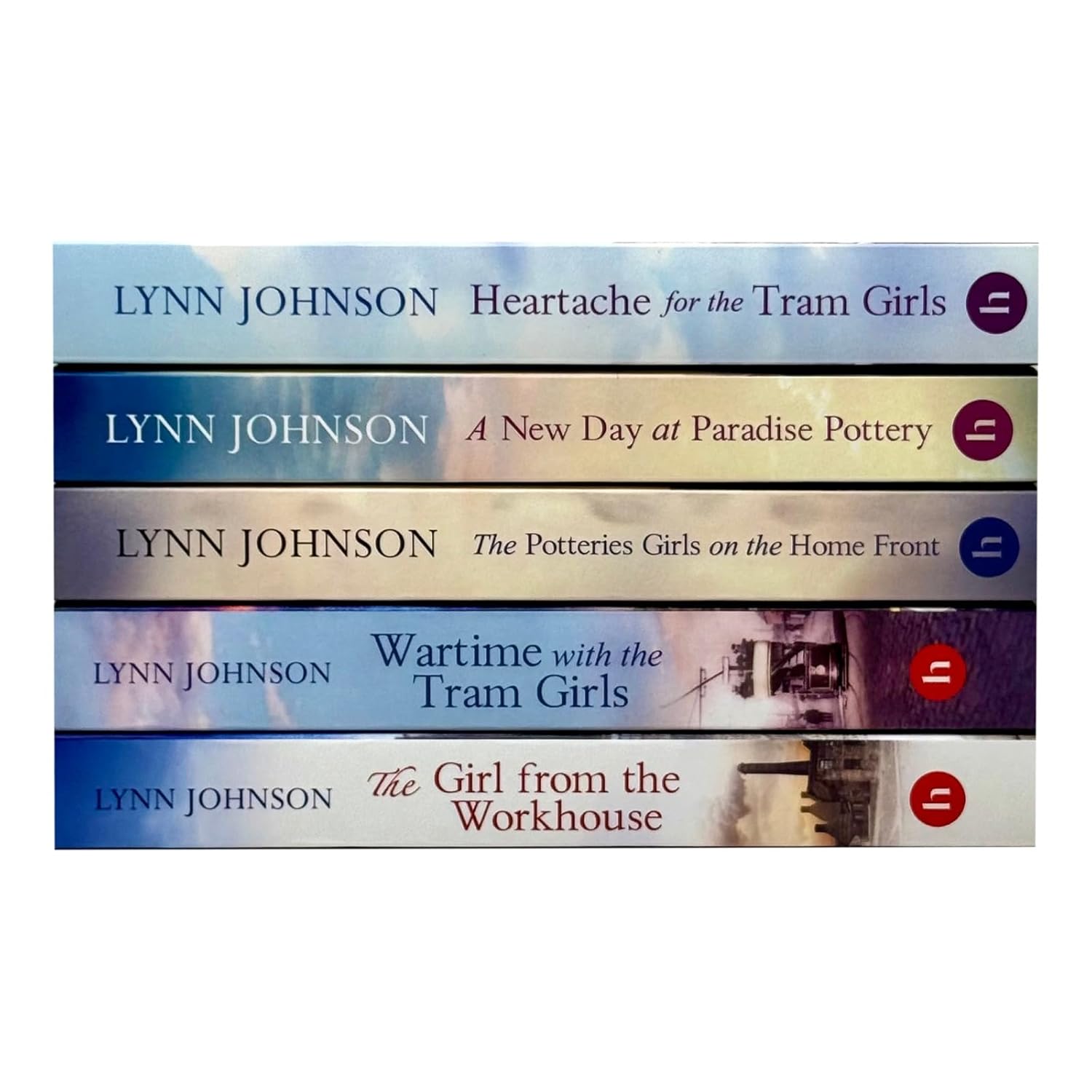 Lynn Johnson Series 5 Books Collection Set (The Girl from the Workhouse, Wartime with the Tram Girls, The Potteries Girls on the Home Front, Heartache For The Tram Girls, A New Day At Paradise Pottery)