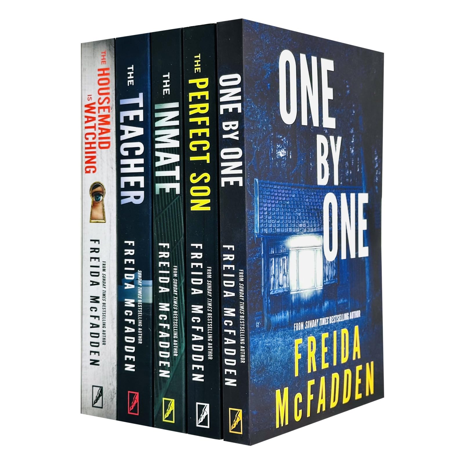 Freida McFadden 5 Book Thriller Collection (The Housemaid Is Watching, The Teacher, The Inmate, The Perfect Son and One by One)