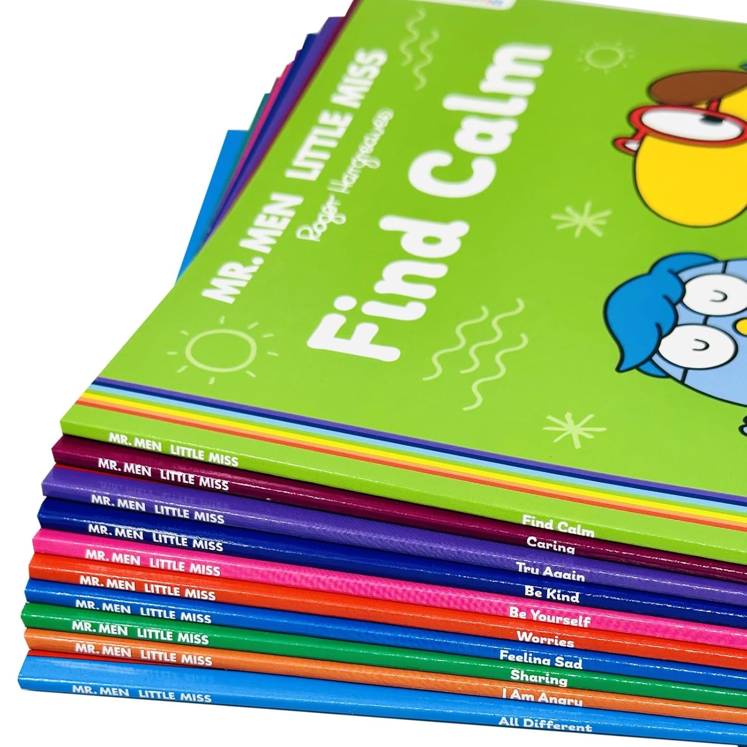 Mr Men and Little Miss Discover You 10 Books Collection Set By Roger Hargreaves (All Different, I Am Angry, Sharing, Feeling Sad, Worries, Find Calm, Caring, Try Again, Be Yourself and Be Kind)