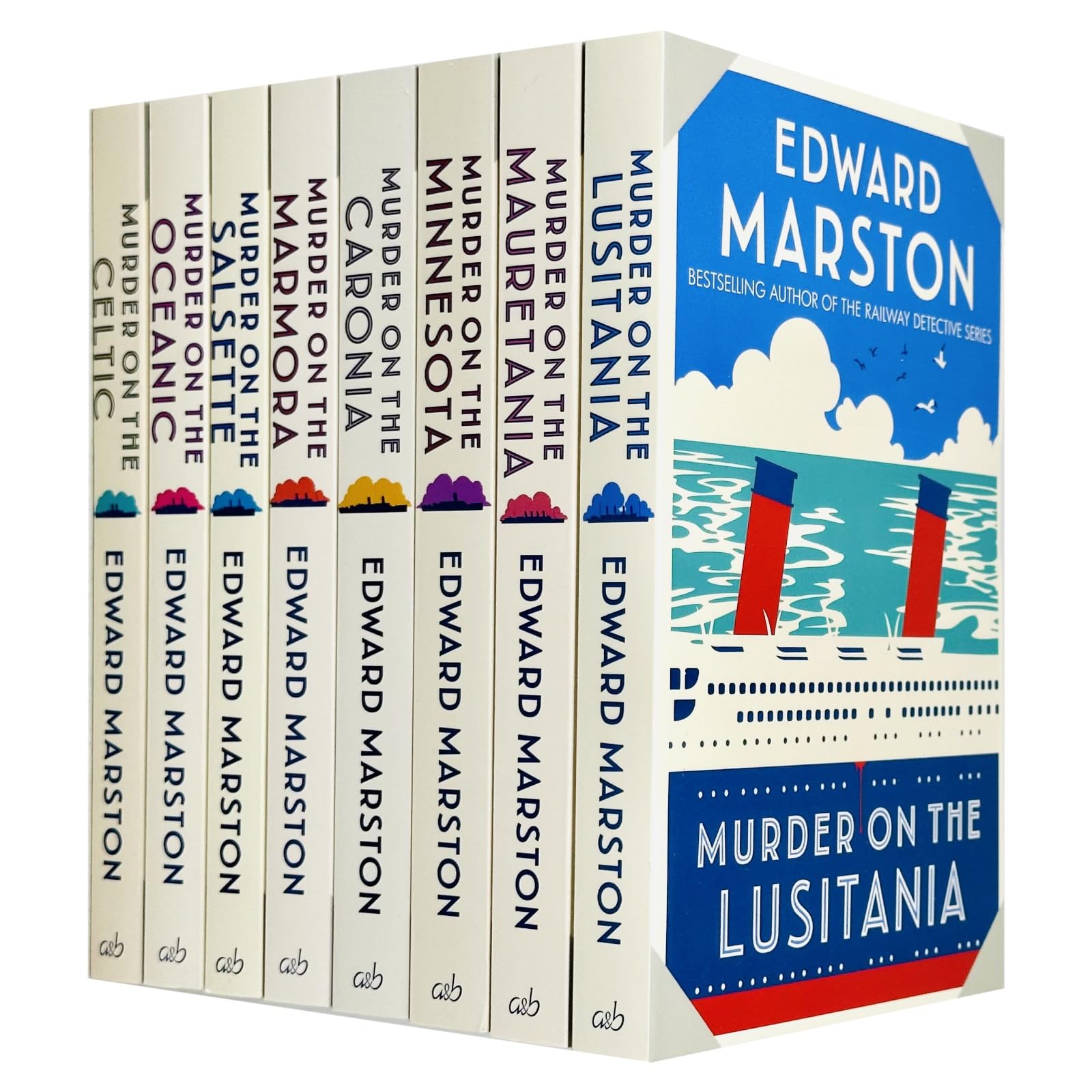 Edward Marston Ocean Liner Mysteries Collection 8 Books Set (Murder on the Lusitania, Murder on the Mauretania, Murder on the Minnesota, Caronia, Marmora, Salsette, Oceanic and Celtic)