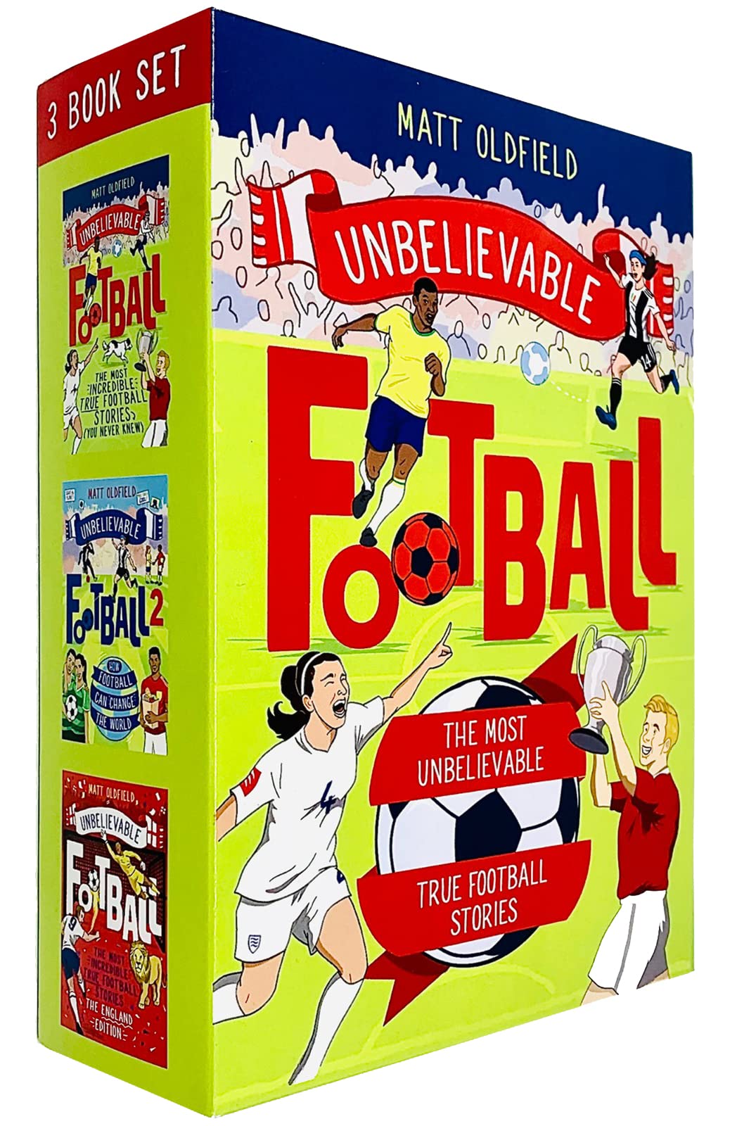 Unbelievable Football True Stories 3 Book Collection Box Set by Matt Oldfield – Amazing Kids Sports Books, Fun Nonfiction Reading for Children & Youth