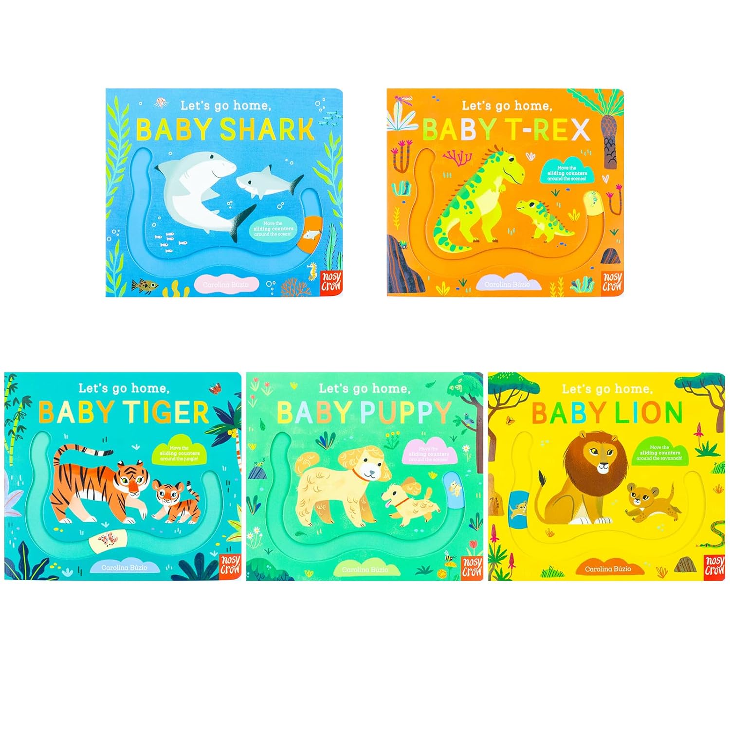 Let’s Go Home Series 5 Books Collection Set by David Bedford – Adorable Animal Adventures for Little Readers | Baby Shark, Baby T-Rex, Baby Tiger, Baby Puppy and Baby Lion