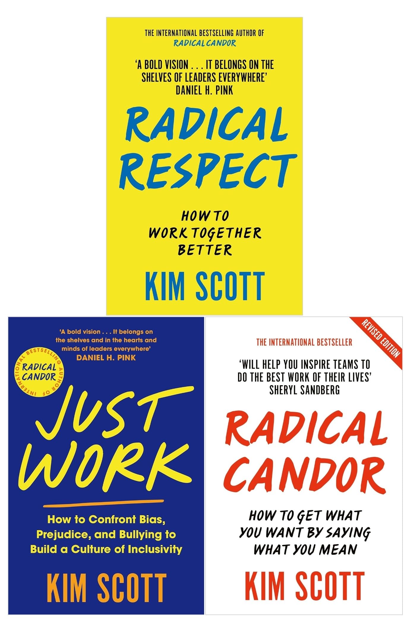 Kim Scott Collection 3 Books Set (Radical Respect, Radical Candor and Just Work)