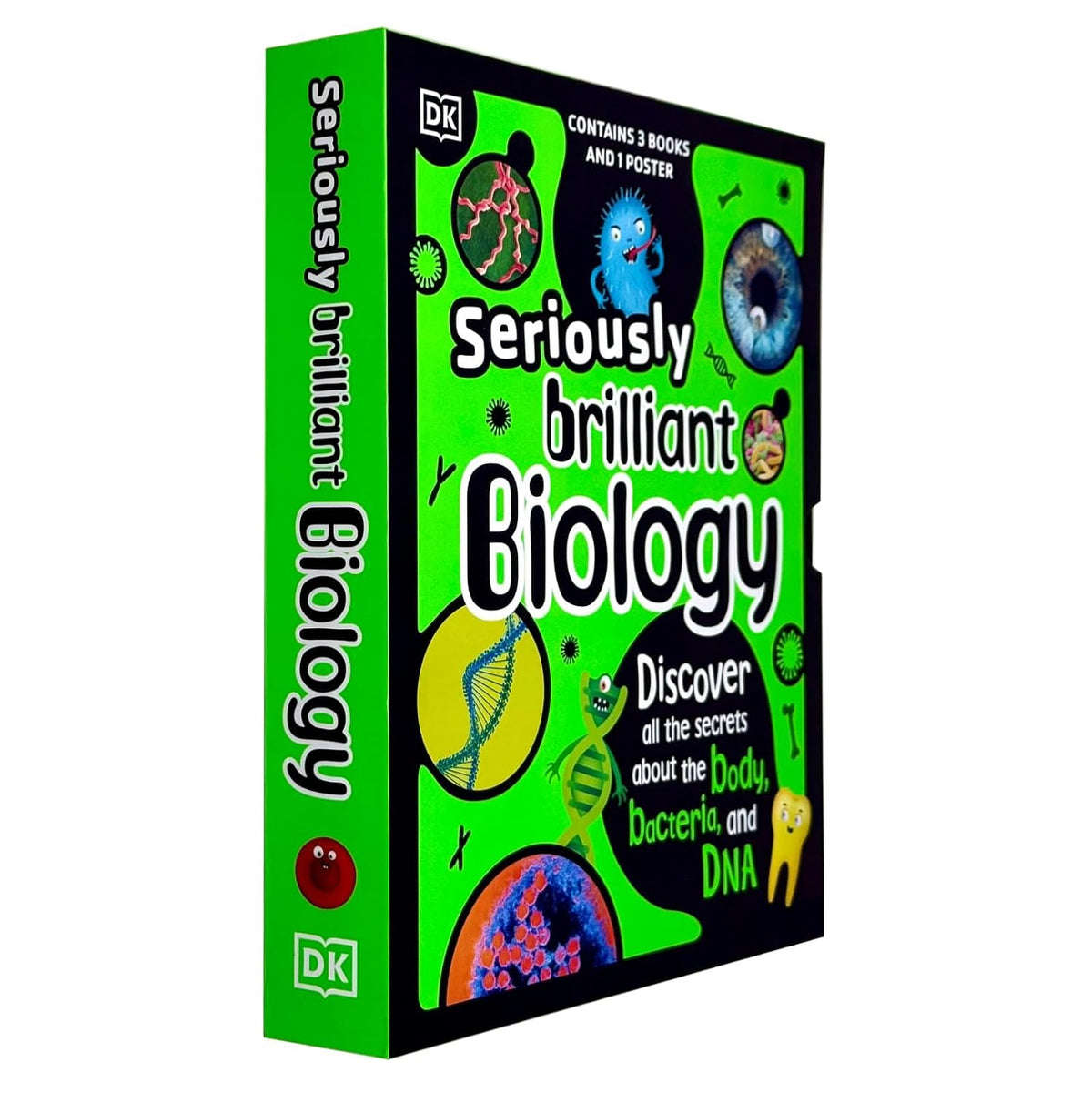DK Seriously Brilliant Biology 3 books set by Steve Mould (The DNA Book, The Bacteria Book, The Body Book) | Hardback