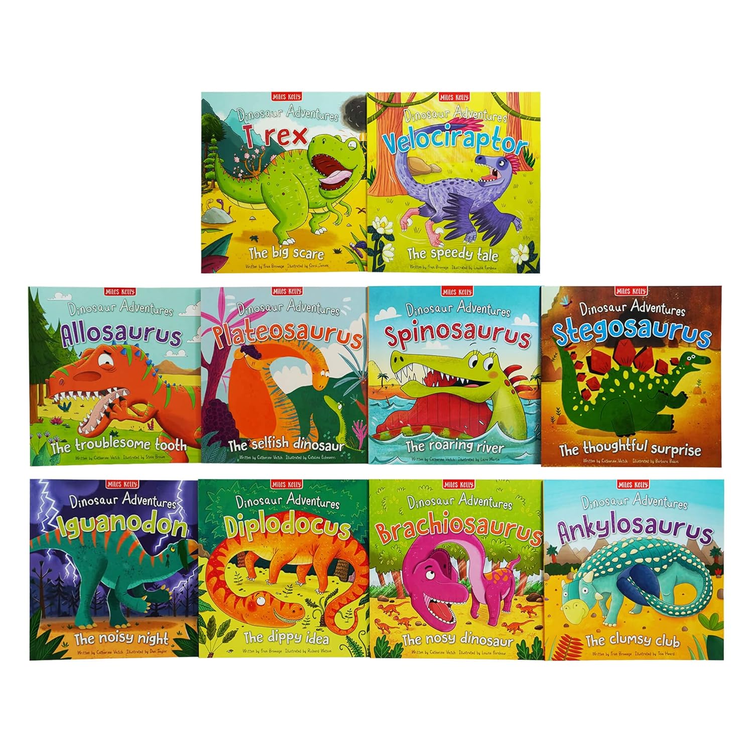 Miles Kelly Dinosaur Adventures 10 Books Collection Set by Catherine Veitch (Paperback)