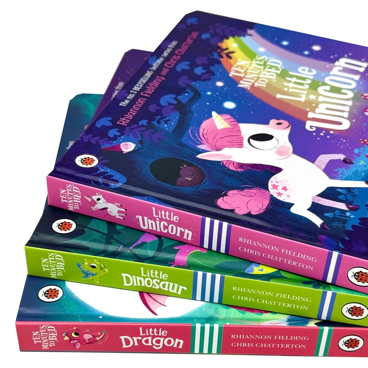 Ten Minutes to Bed Series 3 Books Collection Set by Rhiannon Fielding (Little Dinosaur, Little Unicorn, Little dragon) | Boardbook