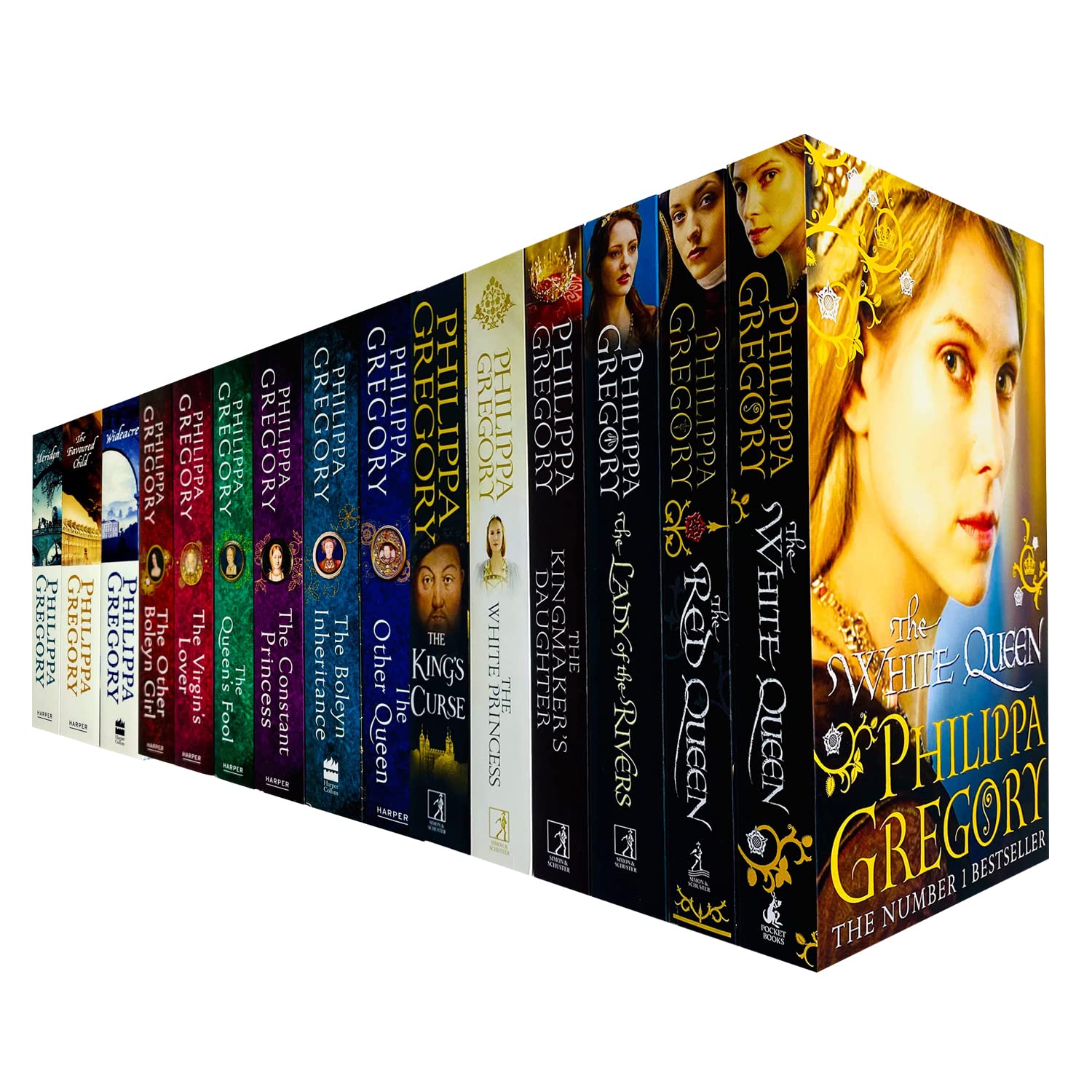 Philippa Gregory Cousins War, Tudor Court and Wildacre Trilogy Collection 15 Books Set (White Queen, Red Queen, Lady of the Rivers, Kingmaker's Daughter, The Virgins Lover, Wideacre, Meridon and More)