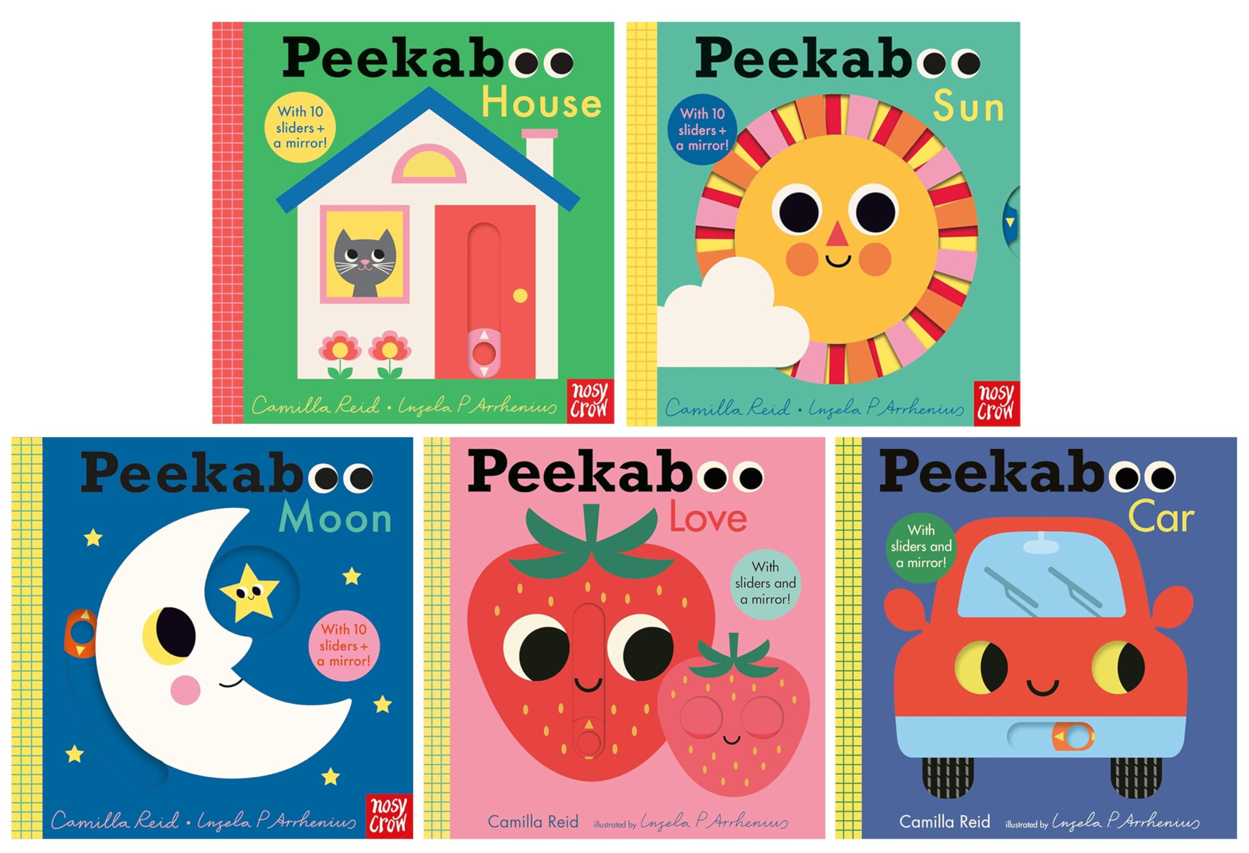 Peekaboo by Camilla Reid Illustrated 5 Books Collection Set (House, Sun, Moon, Love and Car)