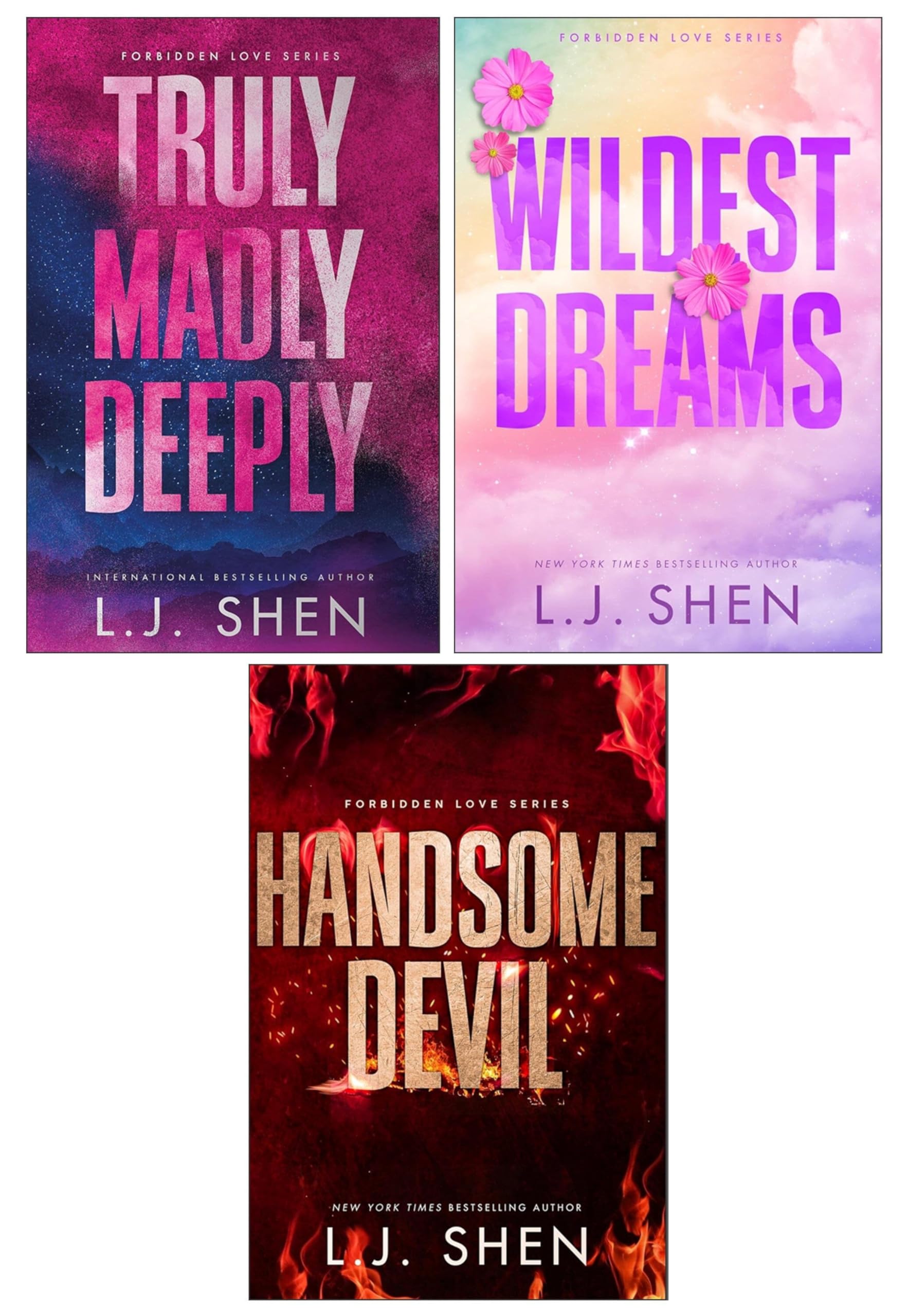Forbidden Love Series by L.J. Shen 3 Books Collection Set | Paperback (Truly Madly Deeply, Wildest Dreams and Handsome Devil)