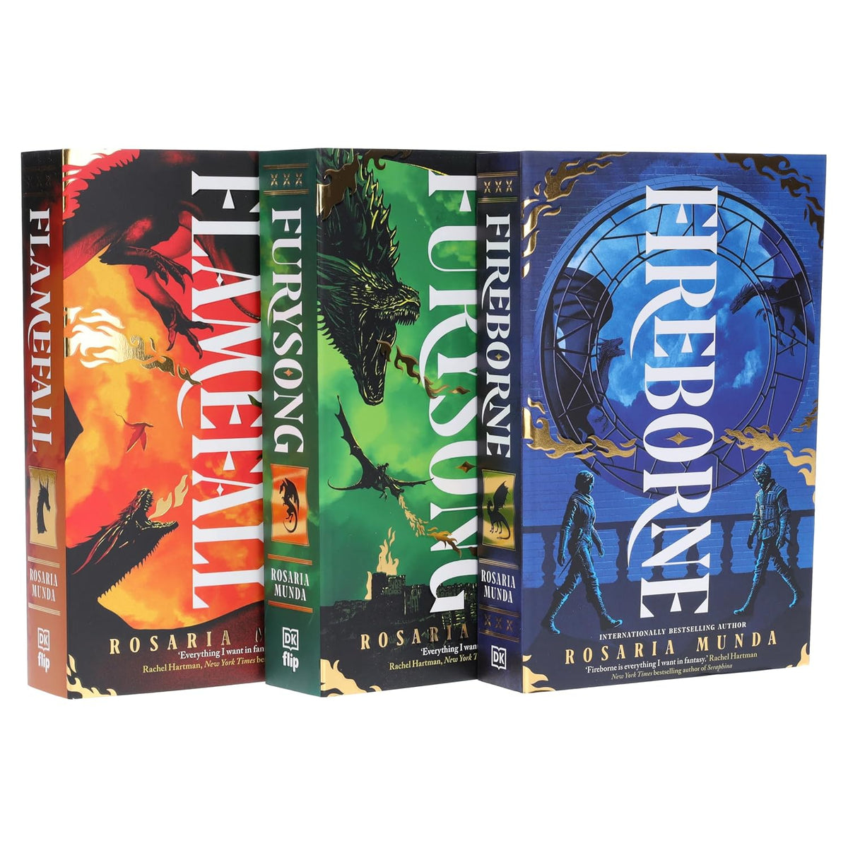 The Aurelian Cycle Trilogy 3 Books Collection Set by Rosaria Munda | Fireborne, Flamefall & Furysong | Fantasy Books