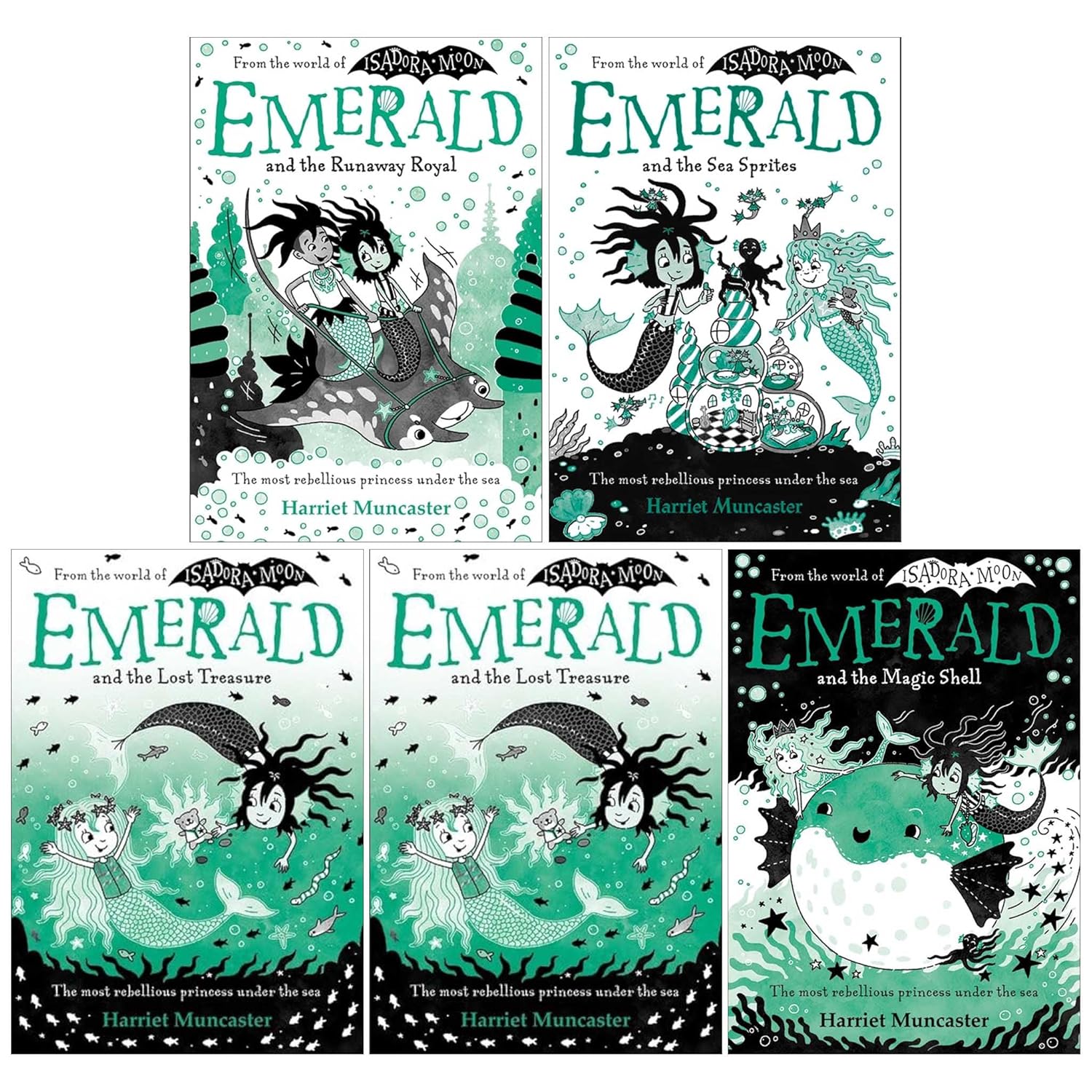 Emerald Series Books 1–5 by Harriet Muncaster | World of Isadora Moon Fantasy Adventure Set | Magic, Royals, Treasure & Fun Stories for Young Readers