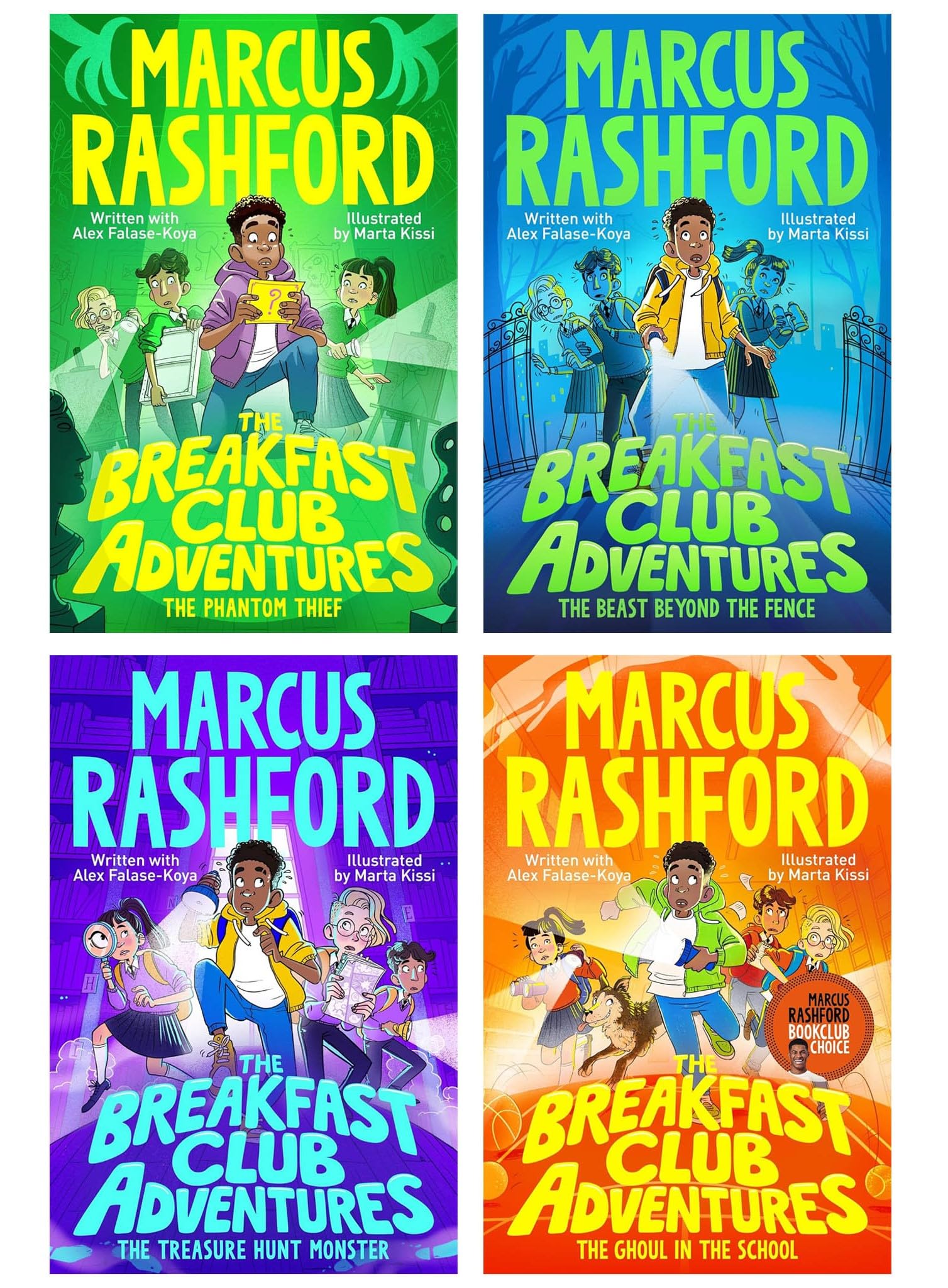 The Breakfast Club Adventures 4 Book Set by Marcus Rashford | Fun Kids Mystery, Monster & Treasure Hunt Stories – Adventure Fiction for 8+ years