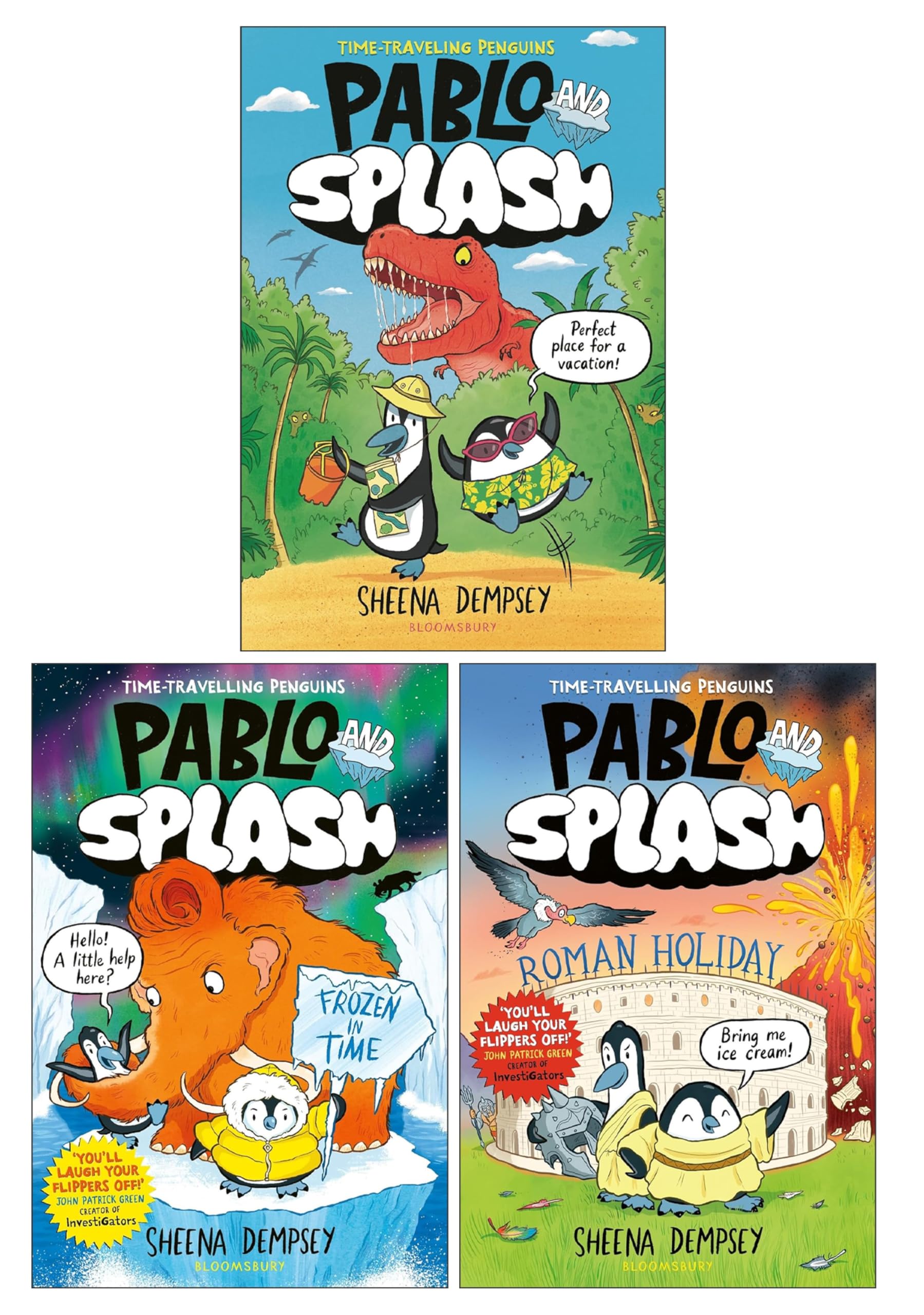 Pablo and Splash Graphic Novel Series by Sheena Dempsey Illustrated 3 Books Collection Set (Pablo and Splash, Pablo and Splash: Frozen in Time and Pablo and Splash: Roman Holiday)