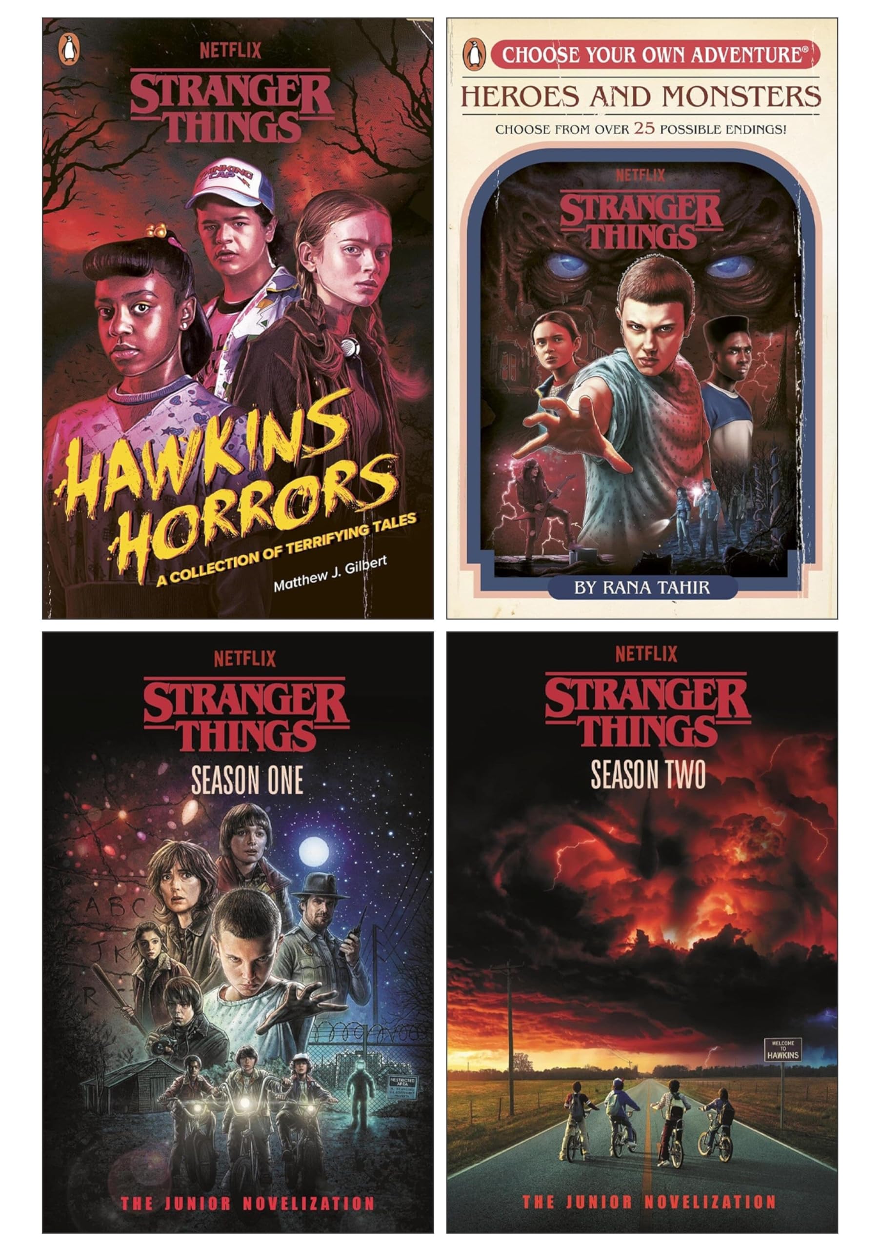 Stranger Things Series Collection 4 Books Set by Matthew J. Gilbert, Rana Tahir (Hawkins Horrors, Heroes and Monsters, Season One and Season Two) | Paperback