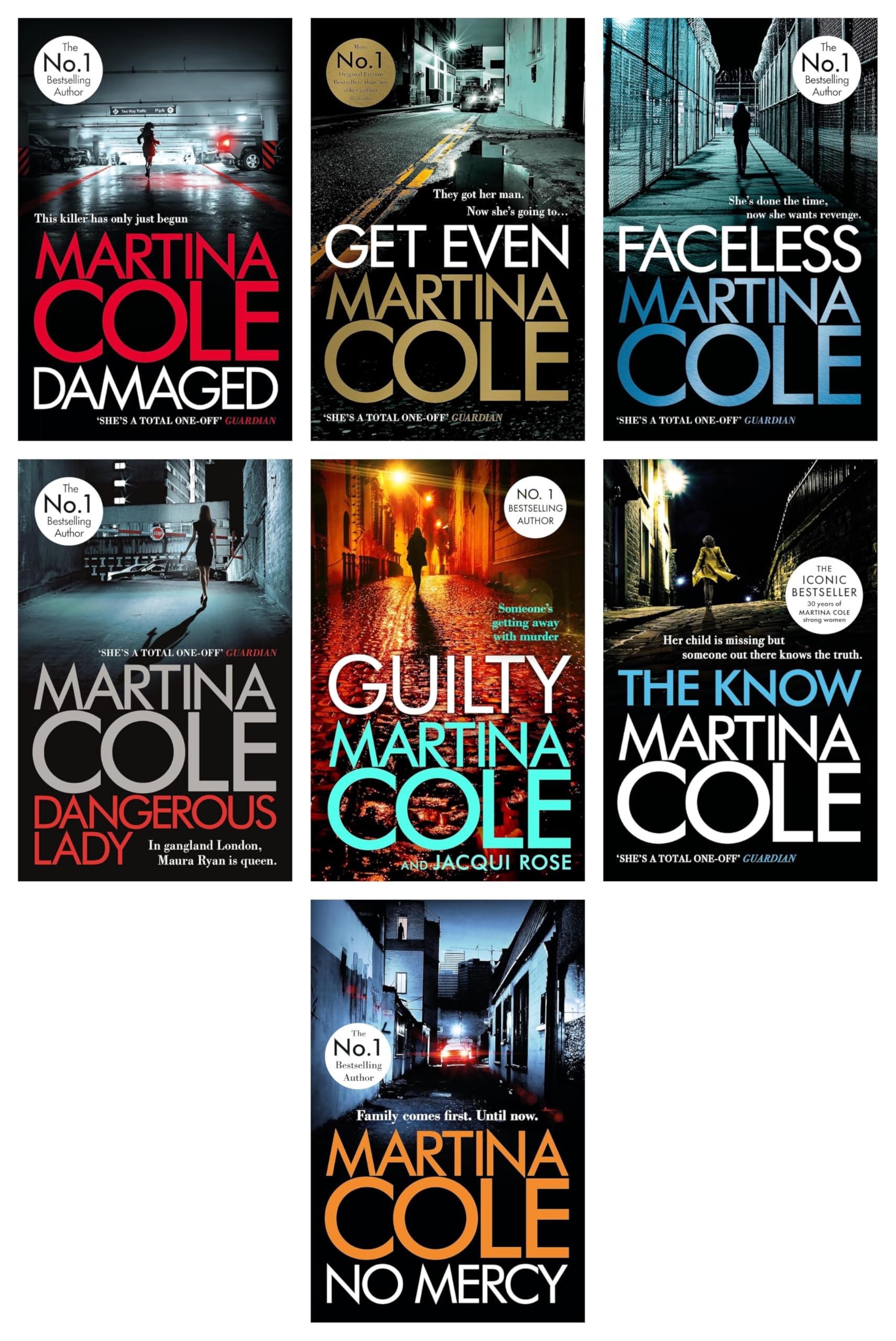 Martina Cole Collection 7 Books Set - Damaged, Dangerous Lady, Faceless, Get Even, Guilty, No Mercy, The Know