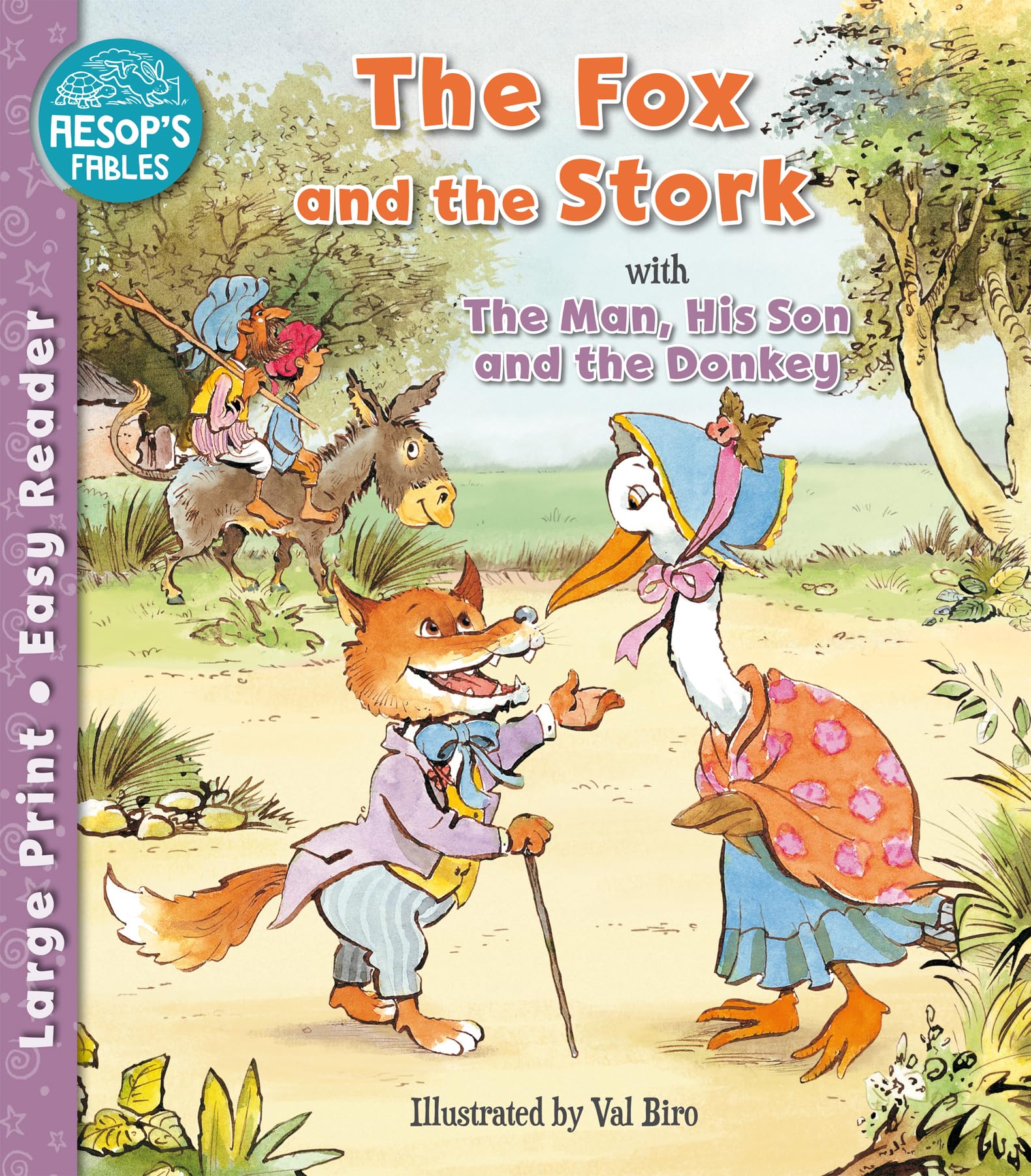 The Fox and the Stork and The Man, His Son and the Donkey Book- Aesop's Fables Easy Readers ( Paperback Format)