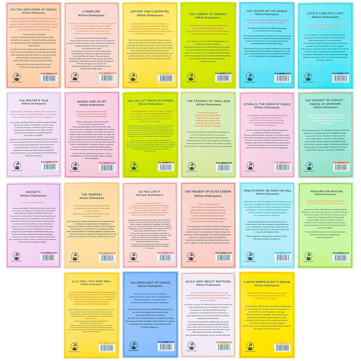 William Shakespeare The Complete Collection Book Set – 22 Iconic Plays Including Macbeth, As You Like It, The Two Gentlemen of Verona & King Lear