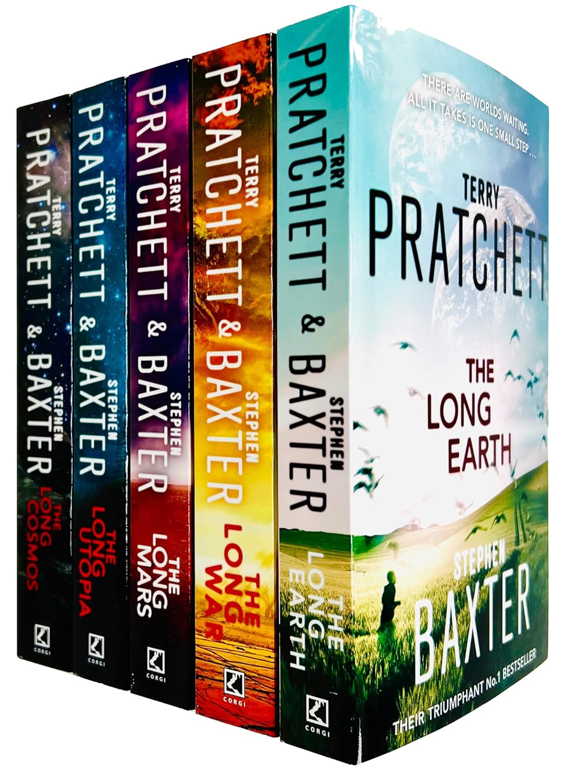 The Long Earth – Complete 5 Book Set Collection by Terry Pratchett & Stephen Baxter | Science Fiction Adventure Series | Parallel Worlds & Dystopia
